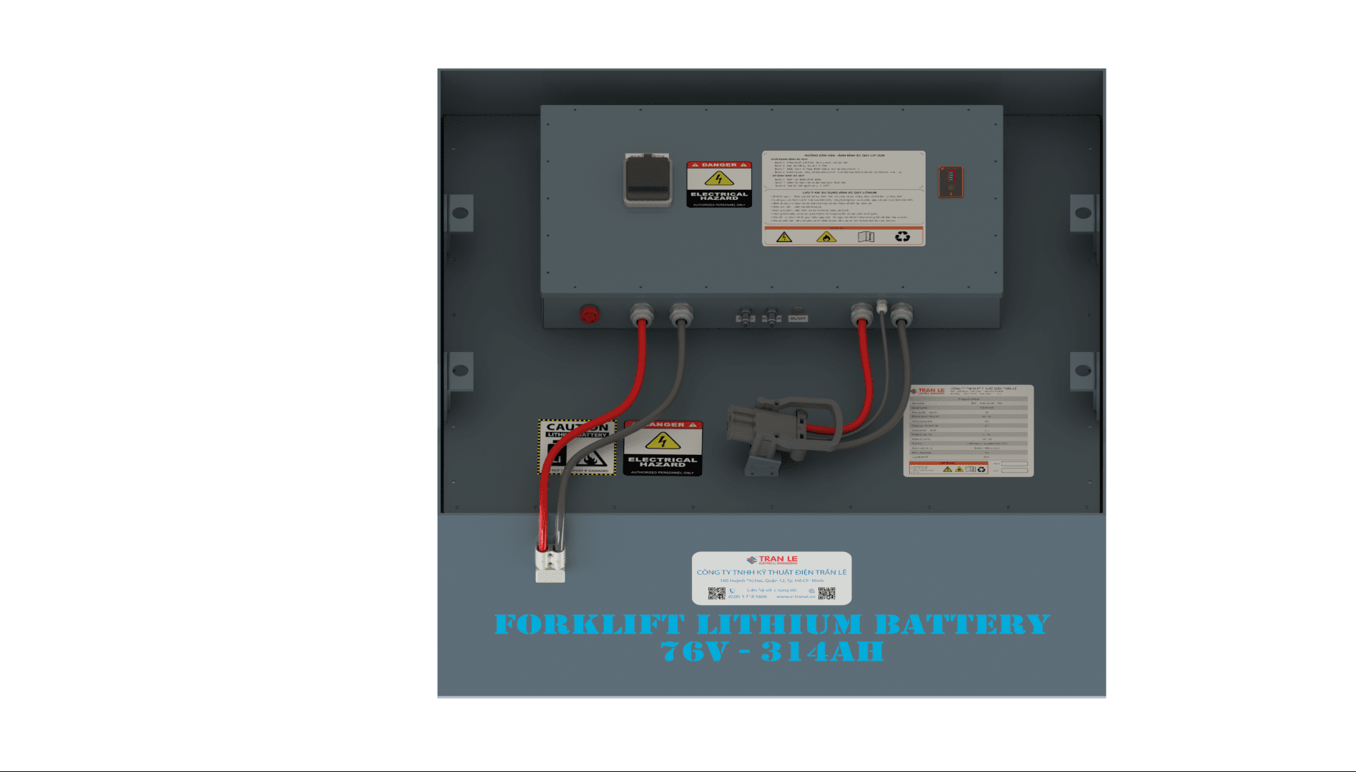 Bình ắc quy Lithium 76V 314Ah xe nâng điện ngồi lái