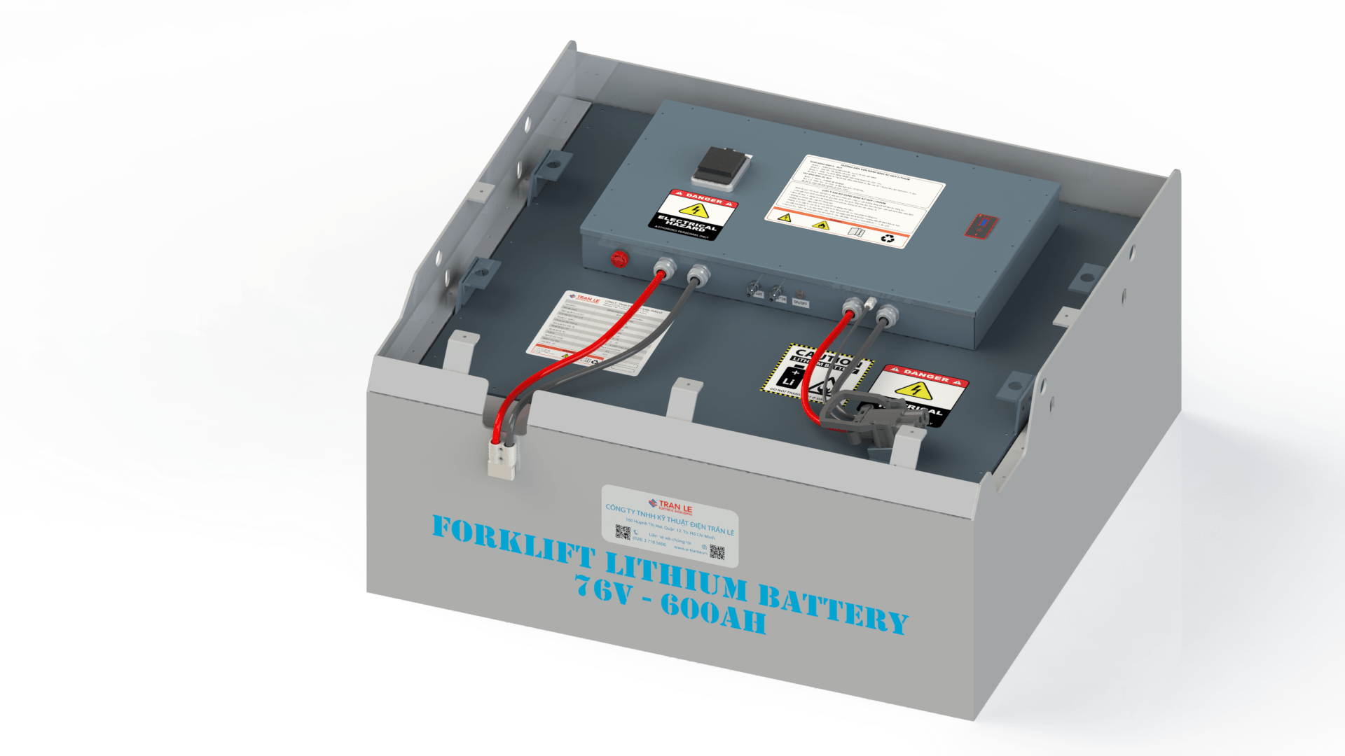 Bình ắc quy Lithium 76V 600Ah xe nâng điện ngồi lái TCM