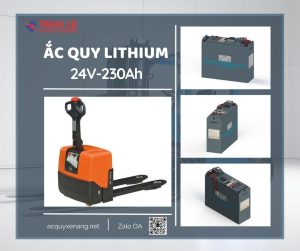 Pin lithium 24V 230Ah lắp cho xe nâng kéo pallet Toyota