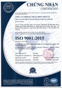 CÔNG TY TNHH KỸ THUẬT ĐIỆN TRẦN LÊ đạt tiêu chuẩn ISO 9001:2015 – Hệ thống quản lý chất lượng theo tiêu chuẩn quốc tế