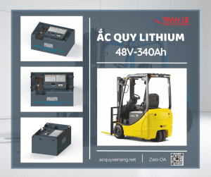 Bình ắc quy lithium 48V 340Ah lắp cho xe nâng ngồi lái Komatsu