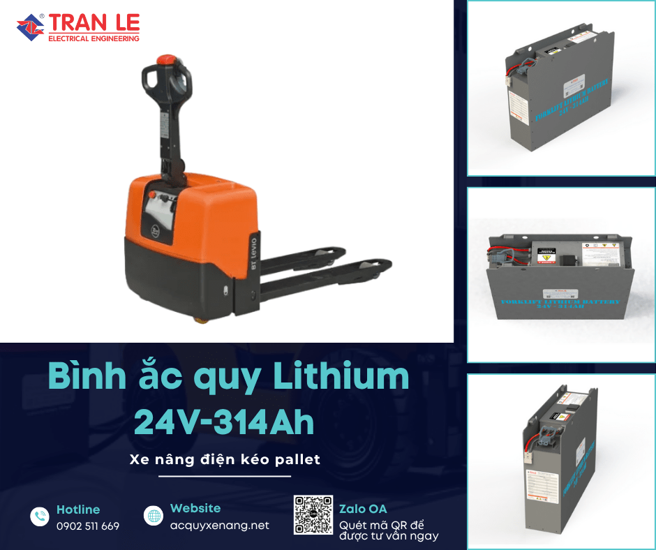 Các dòng xe nâng phù hợp với bình ắc quy lithium 24V 314Ah xe nâng kéo pallet 16 Bình ắc quy lithium 24V 314Ah lắp cho xe nâng kéo pallet Toyota
