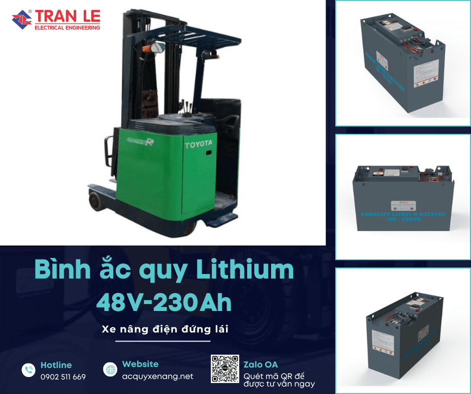 Một số xe nâng phù hợp với bình ắc quy lithium 48V 230Ah xe nâng đứng lái 18 Bình ắc quy lithium 48V 230Ah lắp cho xe nâng đứng lái Toyota