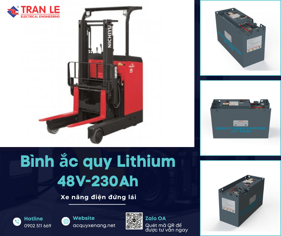 Một số xe nâng phù hợp với bình ắc quy lithium 48V 230Ah xe nâng đứng lái 16 Bình ắc quy lithium 48V 230Ah lắp cho xe nâng đứng lái Nichiyu