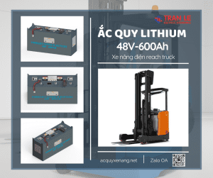 Bình điện lithium 48V 600Ah lắp cho xe nâng reach truck Toyota
